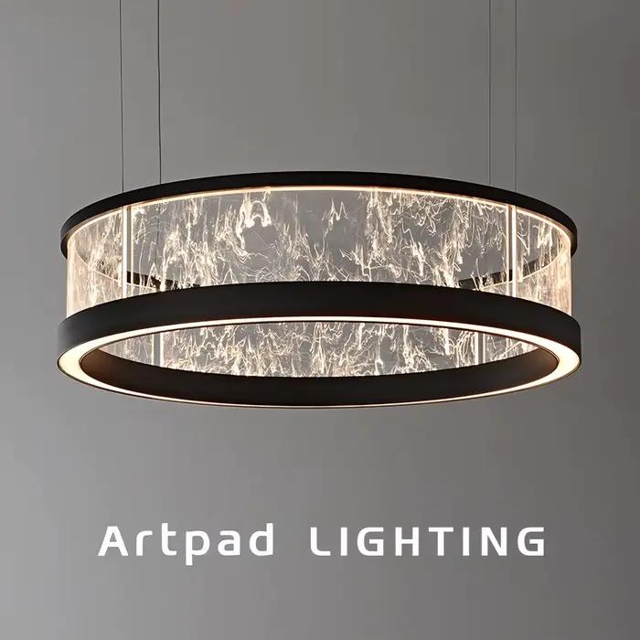 Designer Art décor suspension argent rond 40 60 80 cm