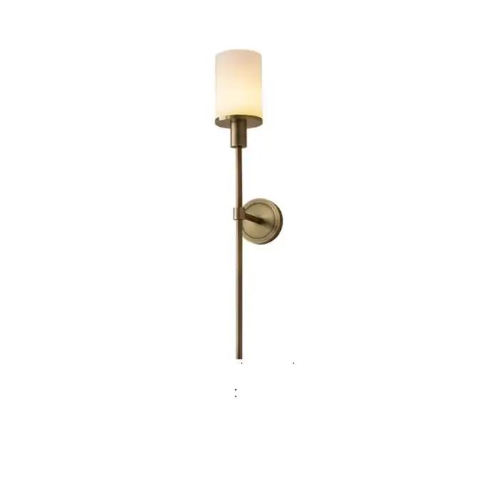 Lampe nordique Vintage en laiton applique salon chambre marbre naturel applique décor à la maison minimaliste luxueux escalier lumière LED