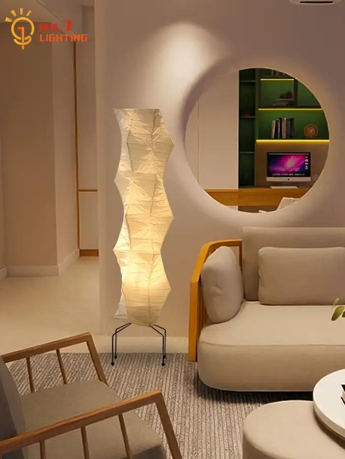 Wine--sabi-Lampadaire LED en papier de riz Akari Noguchi Yong