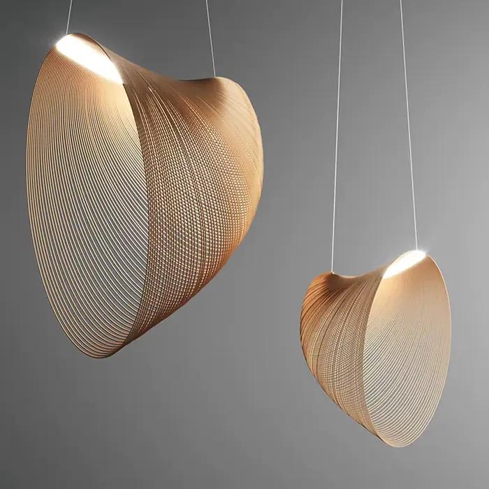 LED bois suspension pour chambre salon salle à manger Restaurant décoration moderne design