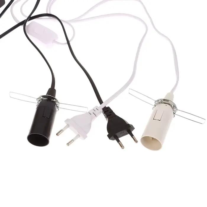 Base de lampe à douille E14 avec fil de commutation, support de suspension d'ampoule LED, suspension de lampe à sel, prise UE, câble de rette d'alimentation, 1.8m