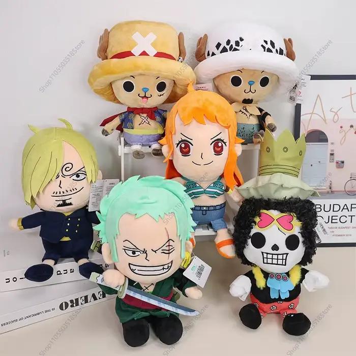 Poupées en peluche originales One Piece, personnage de l'équipage du chapeau de paille, Luffy, Zoro, Sanji, Nami, Chopper, Brook, Laboon, Law, jouet en peluche d'anime, cadeau
