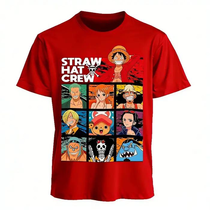 T-shirt graphique One Piece Luffy Straw Hat Crew pour hommes et femmes, imprimé anime, décontracté, à manches courtes, streetwear, Y2k, été 2026, nouveauté