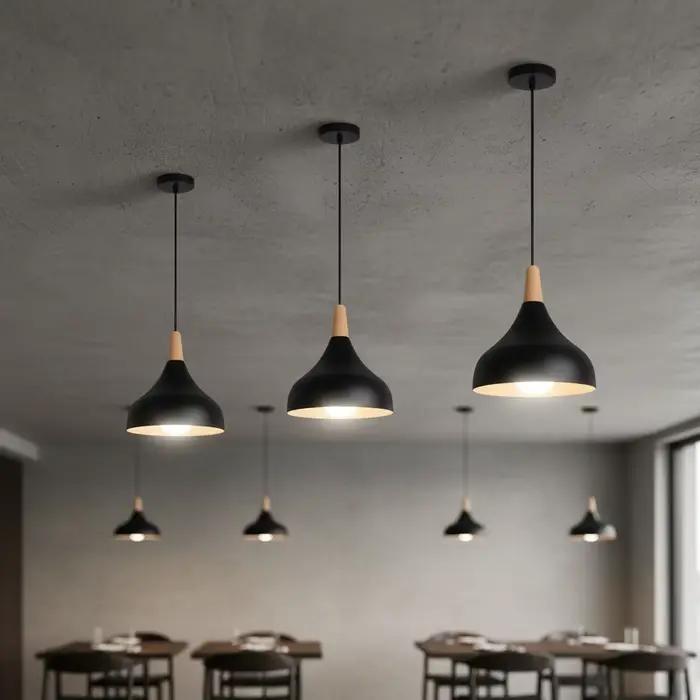 Lampes suspendues modernes nordiques en fer noir vintage
