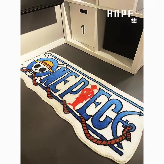 Tapis irrégulier mignon de dessin animé One Piece, décoration de maison bidimensionnelle, tapis de chevet pour chambre à coucher, accessoire d'animation, vente en gros
