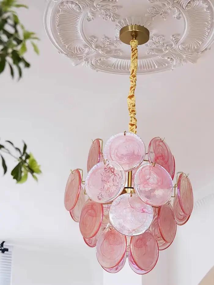 Plafonnier LED Vintage en Verre Rouge au Design poumons