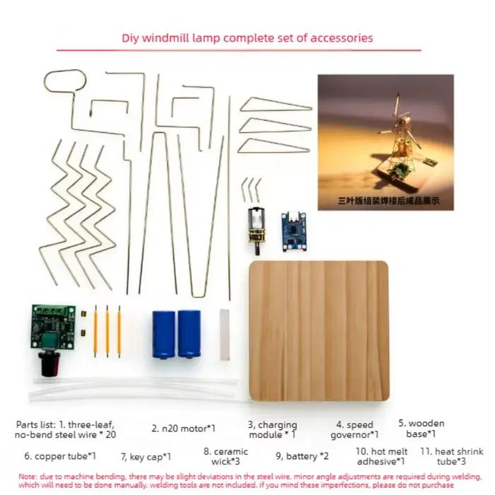 Kit de Bricolage DIY Veilleuse Artisanale en Bois de Pin Moulin à Vent pour Adultes Chambre d'Étudiant Cadeau Femme Occasions Spéciales