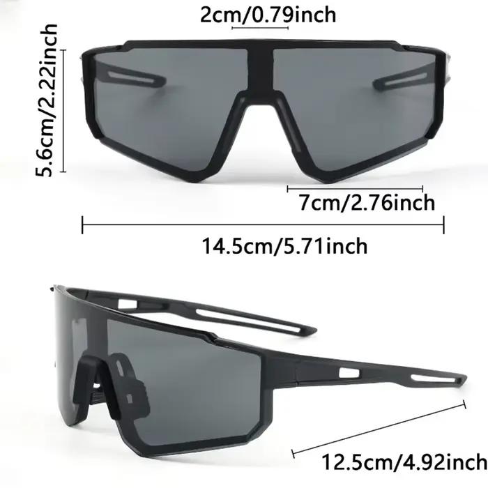 Lunettes tendance à monture en plastique monobloc, design unisexe, idéales pour le style quotidien, les tenues assorties et les sorties shopping.