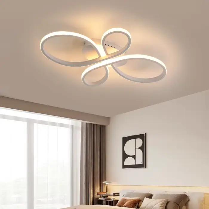 Plafonniers LED modernes à télécommande pour salon à plafond bas