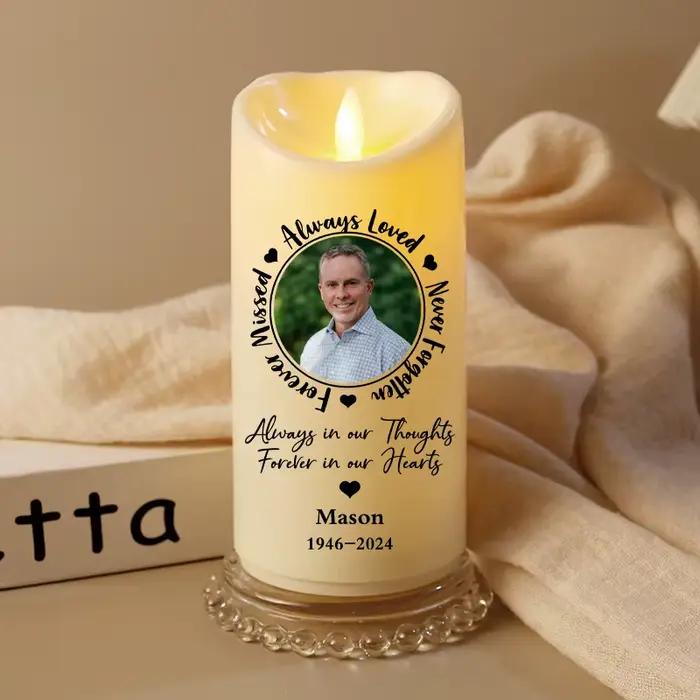 Bougie LED avec photo personnalisée commémorative de 6 pouces pour honorer des événements spéciaux vacances et souvenirs jamais oubliés cadeau émotionnel