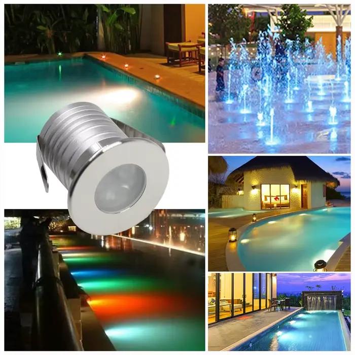Lampe LED submersible 3W pour piscine, étanche IP68, DC12/24V, pour jardin, étang, encastrable, découpe 35mm