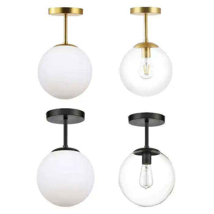 Plafonnier en verre postmoderne créatif Simple allée chevet personnalisé salon miroir avant lampe en fer forgé