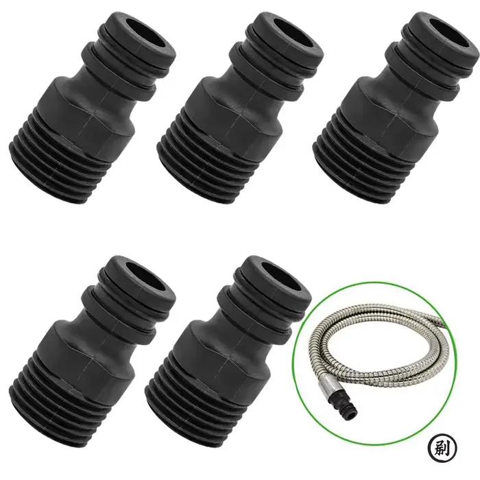 Raccords filetés Joint fileté hydraulique jardin plastique raccord rapide tuyau d'eau 1/2 pouces 5 pièces adaptateur de robinet