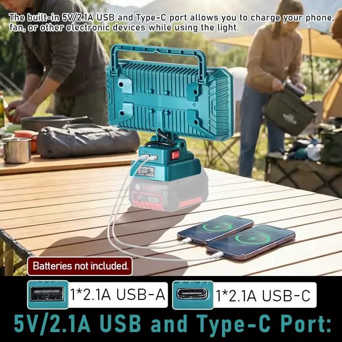 Lampe de travail LED 4200LM 40W pour batterie Bosch 18V, lampe torche avec port USB pour le camping et les situations d'urgence (batterie non incluse)