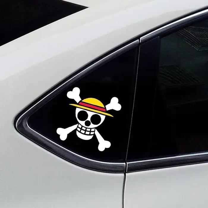 Autocollant de voiture One Piece Anime, autocollants pour motos et voitures, autocollants de la Bannière des Chapeaux de Paille, autocollants pour couvrir les imperfections, décoration DIY pour portiè