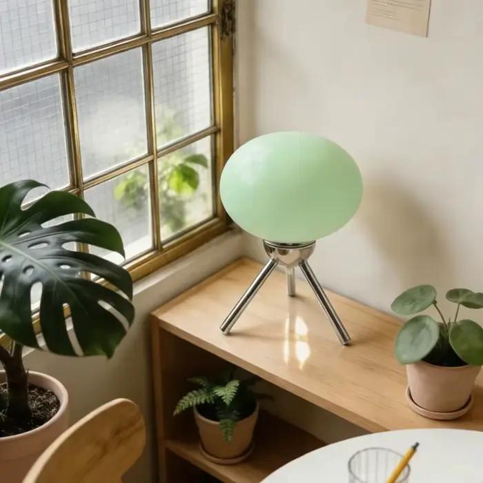 Lampe de table en verre style champignon Bauhaus Mid-Century
