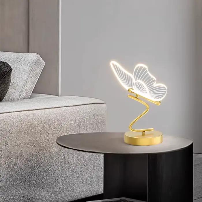 Lampe de Table LED éclairage intérieur bouton de commutation décoration de la maison chambre chevet salon Restaurant nordique papillon lampes de bureau