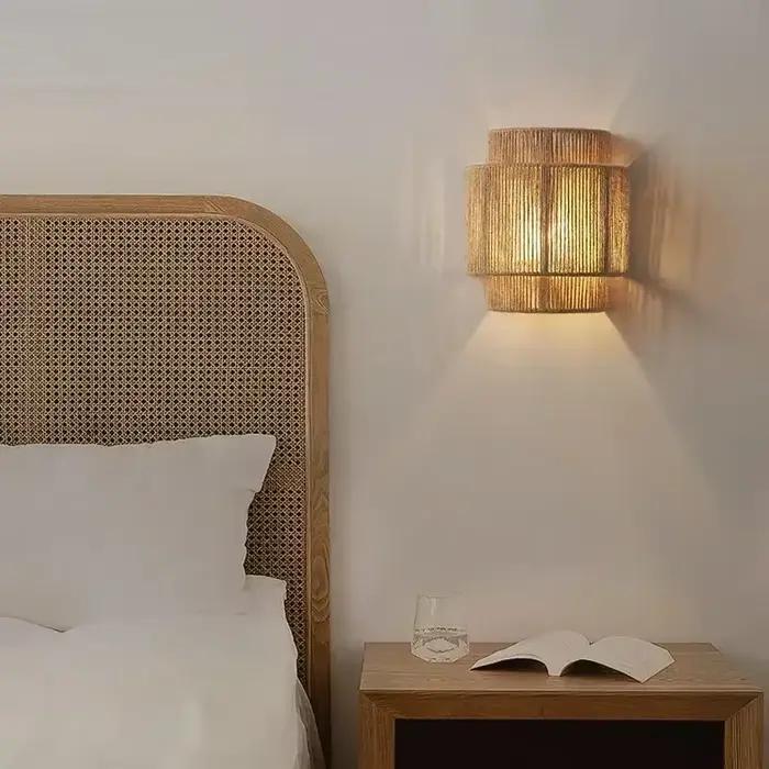 Lampe murale en bambou style Art Déco pour chambre salon entrée et étude élégante et pratique à installer facilement