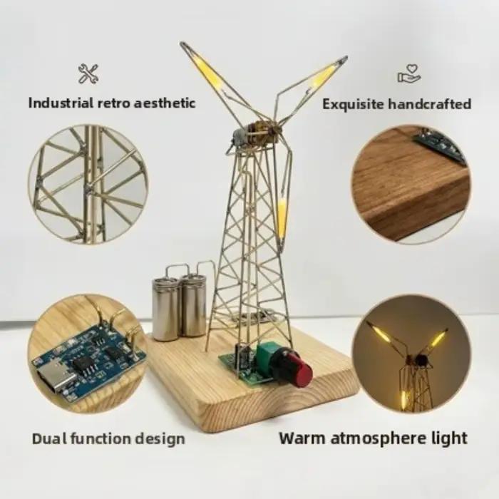 Kit de lampe éolienne DIY au design industriel en cuivre