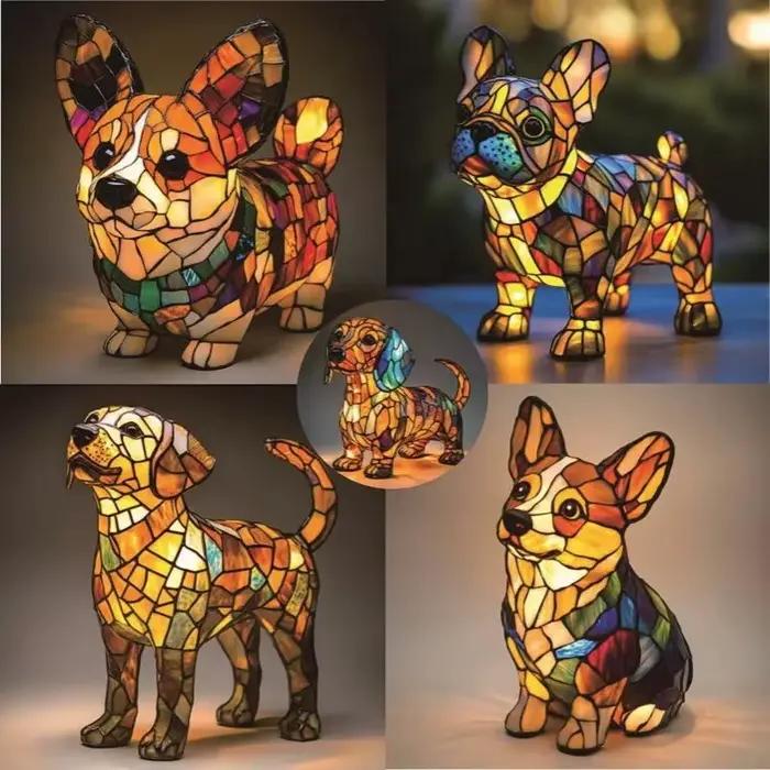 Veilleuse en résine de haute qualité miniature pour animaux de compagnie décoration de la maison douce lumière LED source de chaleur et de détente pour chambre salon et chambre d'enfant