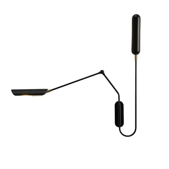 Lampe murale industrielle réglable en fer peint avec interrupteur à bouton pour éclairage quotidien, moderne et vintage pour chambre, bureau, cuisine et plus