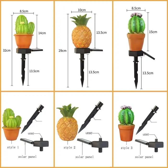 Lampe LED Solaire Imperméable en Forme d'Ananas