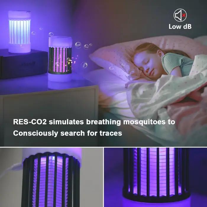 Lampe anti-moustiques à choc électrique USB, lumière UV, piège anti-moustiques pour chambre à coucher, répulsif d'extérieur, lampe anti-moustiques muette