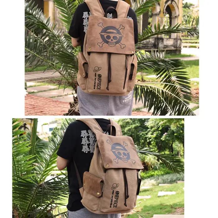 Sac à dos d'extérieur One Piece Anime, sacoche d'ordinateur durable, sac d'école pour étudiants, sac à bandoulière résistant à l'usure pour l'université, sac de voyage de dessin animé