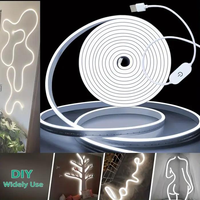 Bande lumineuse LED néon interrupteur tactile intelligent panneau néon à intensité variable ruban led flexible corde étanche tube lampe rétro-éclairée décoration chambre salon bureau