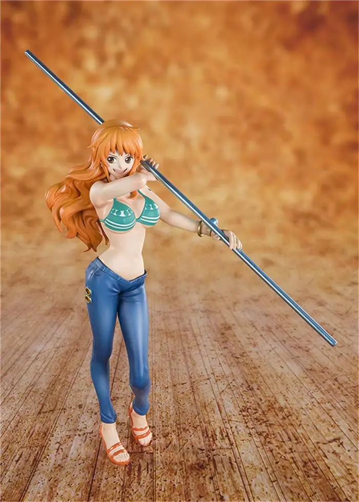Dessin animé mignon One Piece 20e anniversaire Nami Cartoon Ver. Statue de figurine d'action en PVC, modèle de collection, jouets pour enfants, poupée cadeaux 17CM