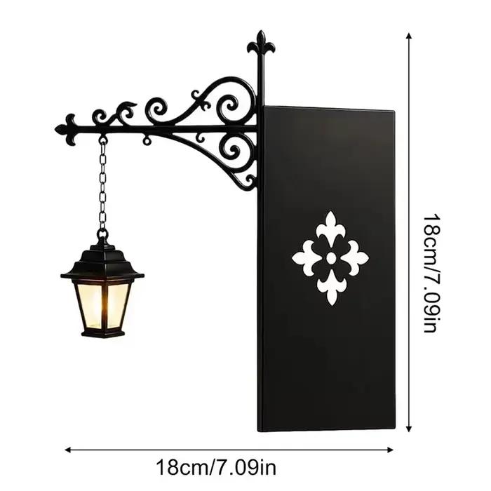 Lanterne murale rétro suspendue, décoration murale, lampe de nuit LED en métal noir à fixation par visage, lanterne murale gothique vintage, ornement, lampe de lecture