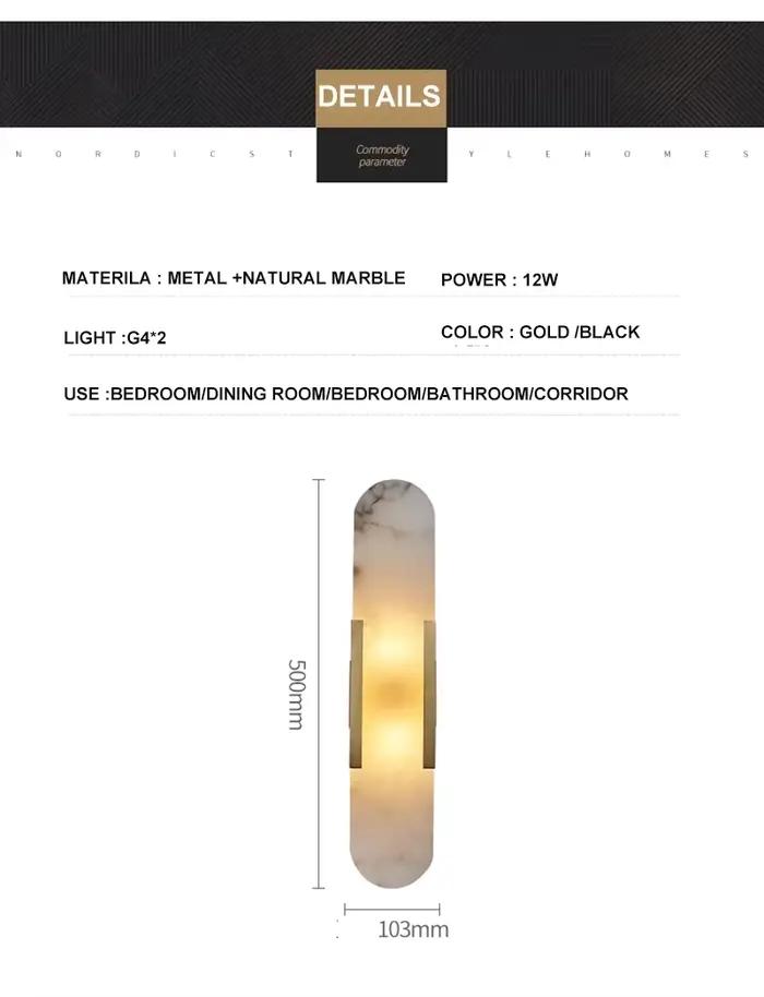 Mur LED lampe moderne marbre applique murale appliques pour salon couloir chambre chevet escalier intérieur décoration de la maison luminaire aplique de pared interior décoration murale tableau décora