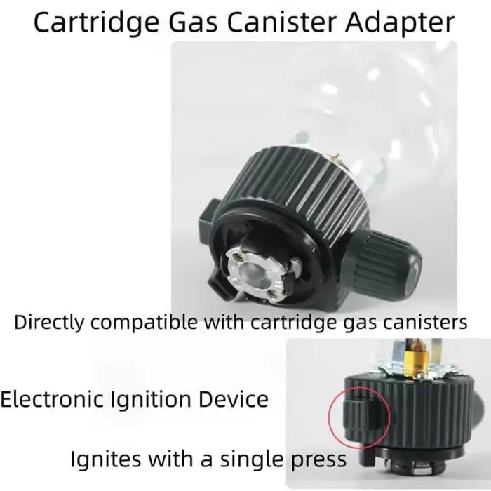 Lampe à gaz de camping portable, éclairage extérieur séparé, lampe à gaz pour voiture, lanterne au butane/isobutane, luminosité réglable, lanterne de camping