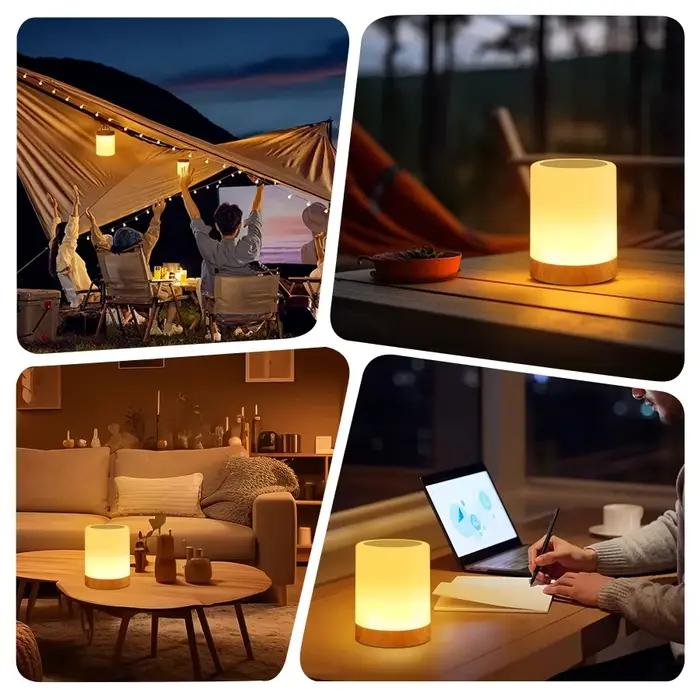 Lampe de table moderne rechargeable USB lampe de chevet pour chambre à coucher veilleuse de bureau pour enfants décoration de chambre camping