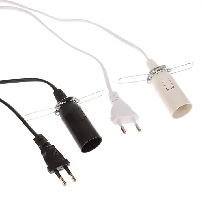 Base de lampe à douille E14 avec fil de commutation, support de suspension d'ampoule LED, suspension de lampe à sel, prise UE, câble de rette d'alimentation, 1.8m
