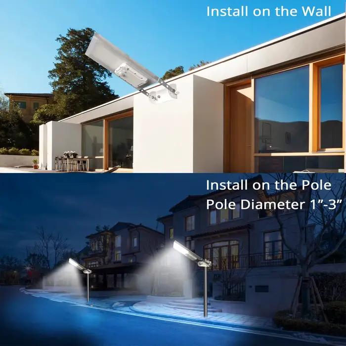 Réverbère solaire extérieur 30LED tout en un capteur de mouvement en métal étanche avec 3 Modes de fonctionnement automatique du crépuscule à l'aube
