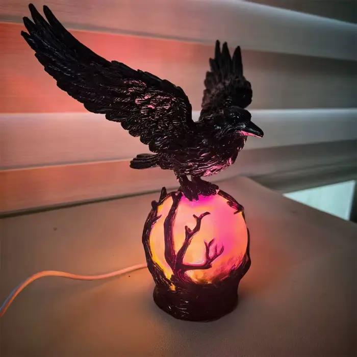 Lampe de nuit de style européen en résine gris clair pour décoration d'intérieur et occasions spéciales comme Noël 2025
