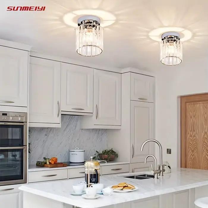 Stalmeiyi-Plafonnier Moderne Argenté, Lampe pour Cuisine, Salon, Décoration de la Maison, Salle à Manger, Couloir
