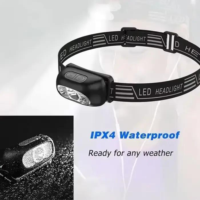 Lampe frontale LED super lumineuse HOMEFISH, rechargeable, avec capteur, étanche, lampe torche pour le camping, la randonnée, la pêche, les situations d'urgence