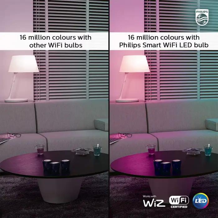 Philips Smart LED 4.9W E14 bougie WiZ Wi-Fi et Bluetooth ampoule 220-240V 16 millions de couleurs givré lampe à intensité variable CRI90