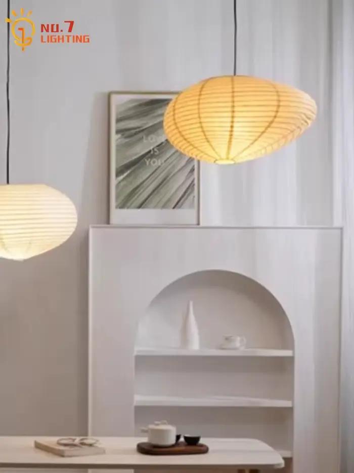 Design japonais Akari Noguchi lampes suspendues LED E27 papier de riz Zen Art lampe suspendue chambre Restaurant salon/salle de thé étude