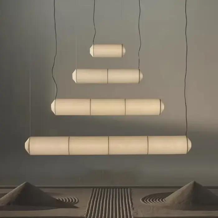 Suspension horizontale en papier Noguchi art déco pour chambre, salon, bureau ou hôtel, éclairage doux et élégant, design unique, installation facile, ambiance sérénité