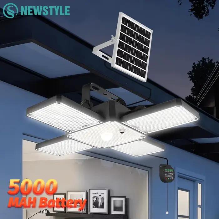 Lampe solaire suspendue LED pour intérieur et extérieur avec détecteur de mouvement, idéale pour jardin, garage, poulailler