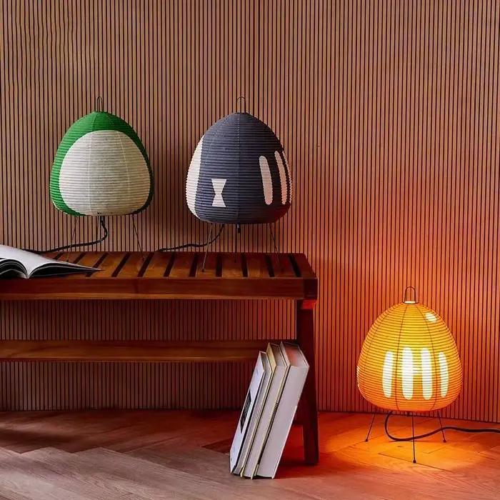 Lampe de bureau japonaise au papier de riz avec source LED pour chambre à coucher salon bureau ambiance relaxante et esthétique décoration intérieure occasions spéciales