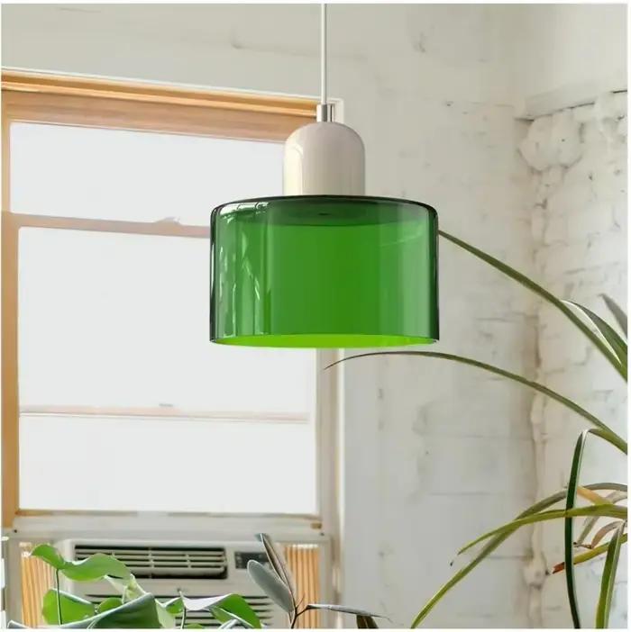 Lampes suspendues en verre coloré nordique Led