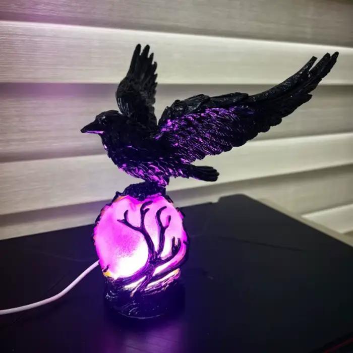 Lampe de nuit de style européen en résine gris clair pour décoration d'intérieur et occasions spéciales comme Noël 2025