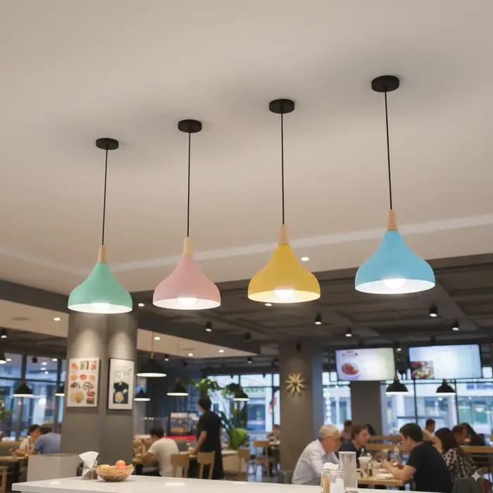 Lampes suspendues modernes nordiques en fer noir vintage
