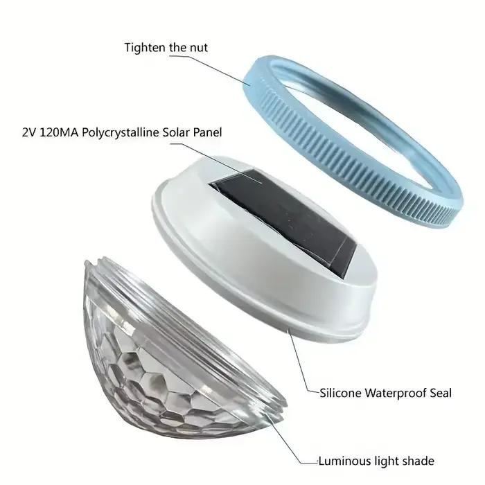 Lumière solaire flottante pour piscine, éclairage LED automatique la nuit, recharge automatique et arrêt des lumières de jour, colorée D