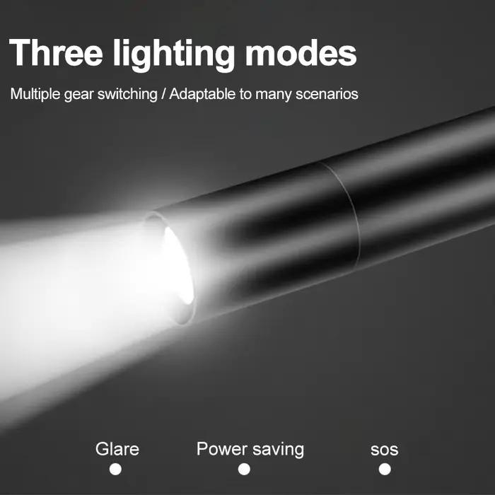 Mini lampe de poche USB Rechargeable en alliage d'aluminium lampe de poche LED très brillante perle mise au point réglable lampe de poche Portable longue portée