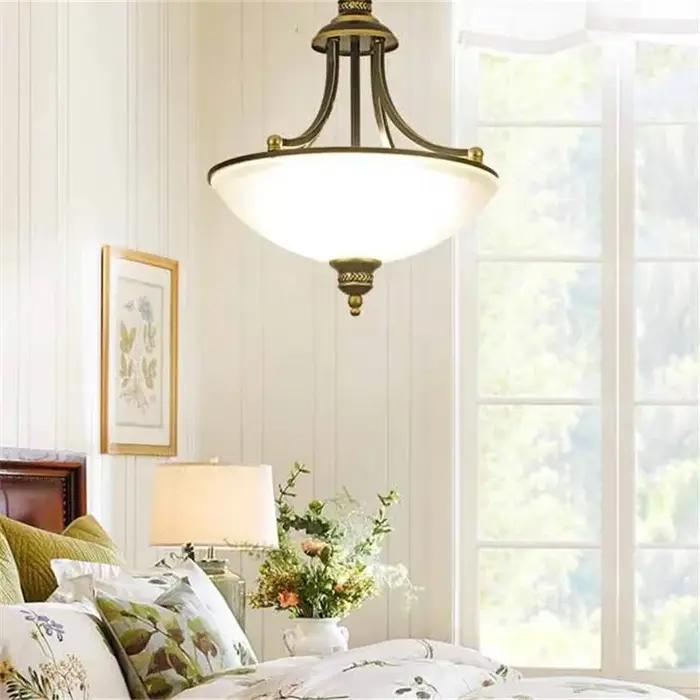Luminaires suspendus LED en forme de fontaine en cuivre doré de luxe moderne